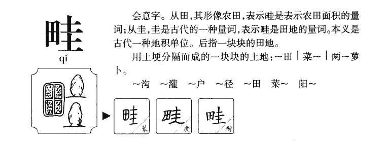畦字字源字形