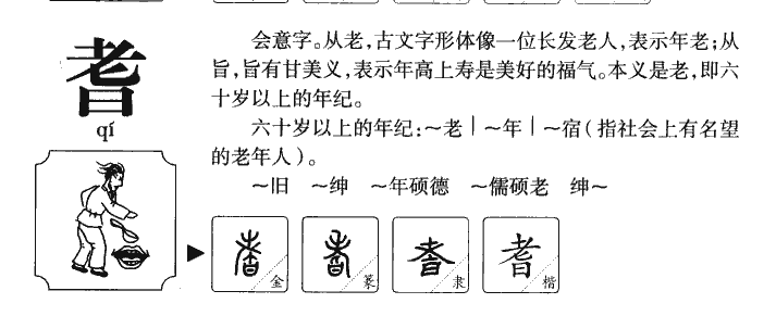 耆字字源字形