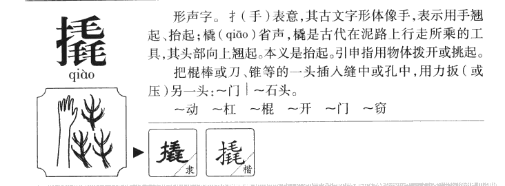 撬字字源字形