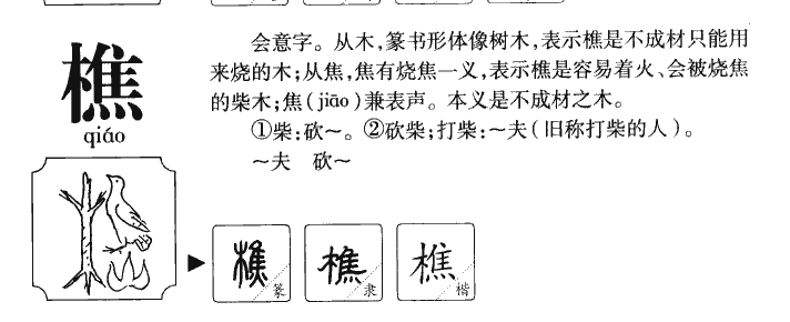 樵字字源字形