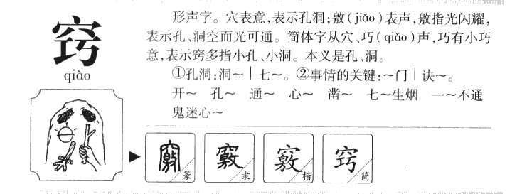 窍字字源字形