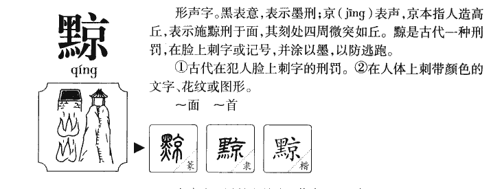 黥字字源字形