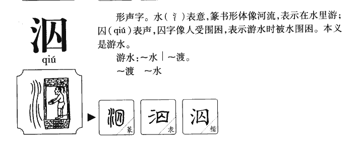 泅字字源字形