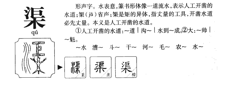 渠字字源字形