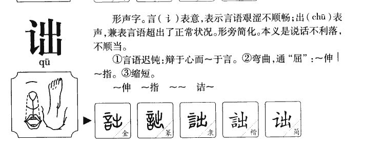 诎字字源字形