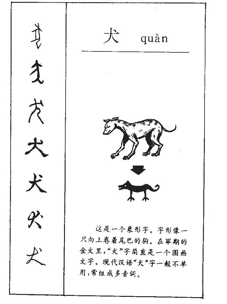 犬字字源字形