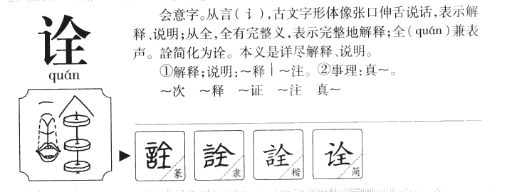 诠字字源字形