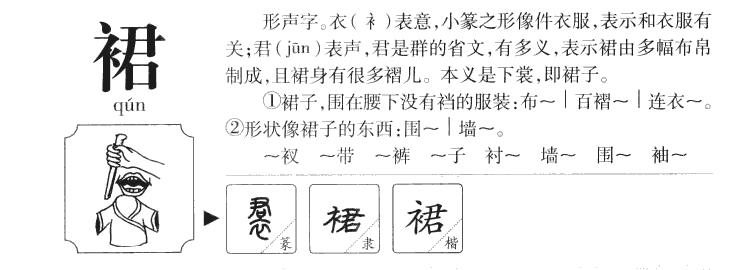 裙字字源字形