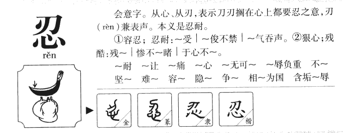 忍字字源字形
