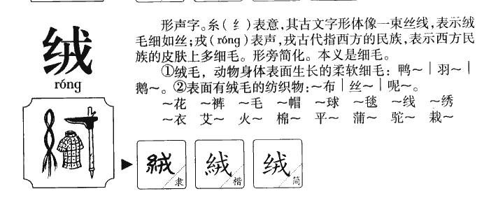 绒字字源字形