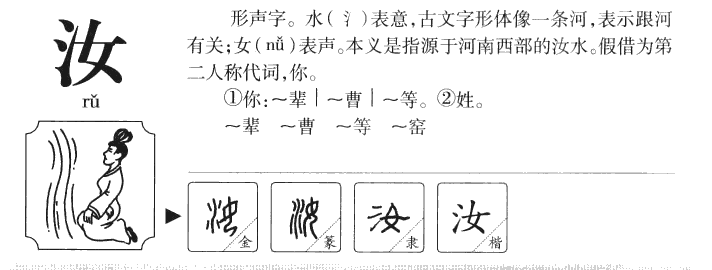 汝字字源字形