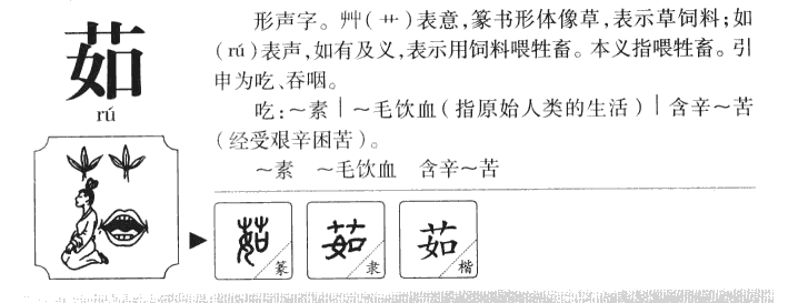 茹字字源字形