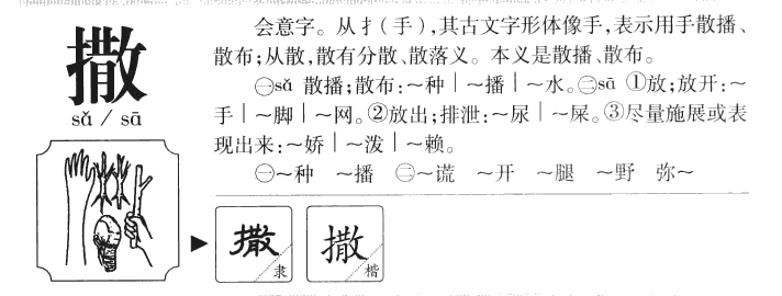 撒字字源字形