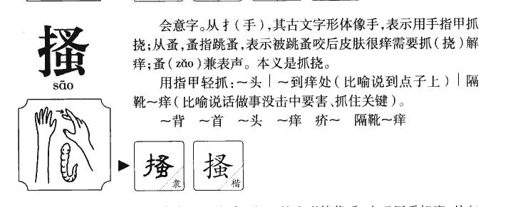 搔字字源字形
