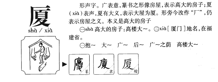 厦字字源字形