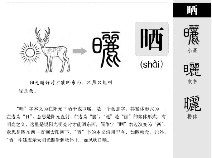 晒字字源字形