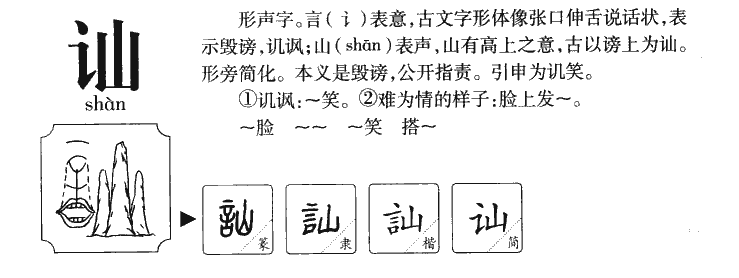 讪字字源字形