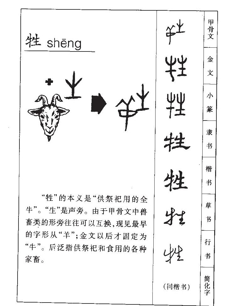 牲字字源字形