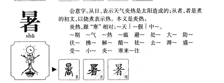 暑字字源字形