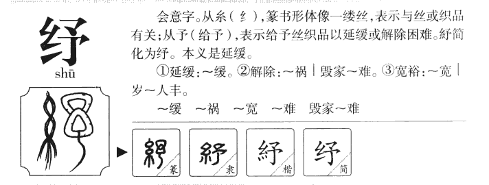 纾字字源字形