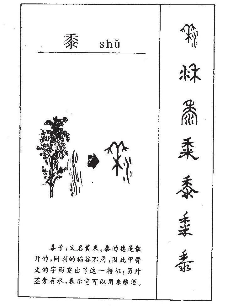 黍字字源字形
