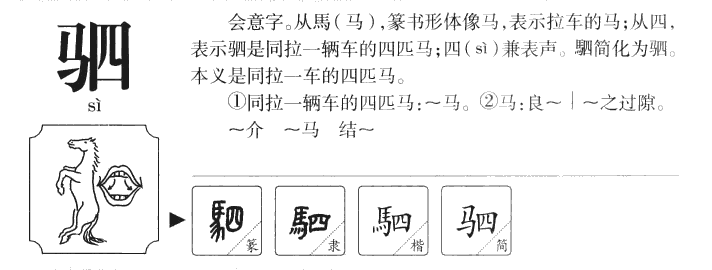 驷字字源字形