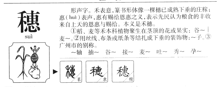 穗字字源字形