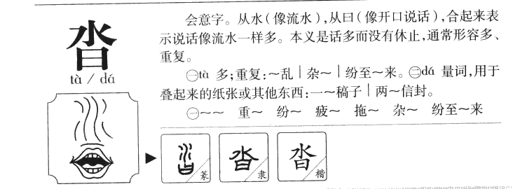 沓字字源字形