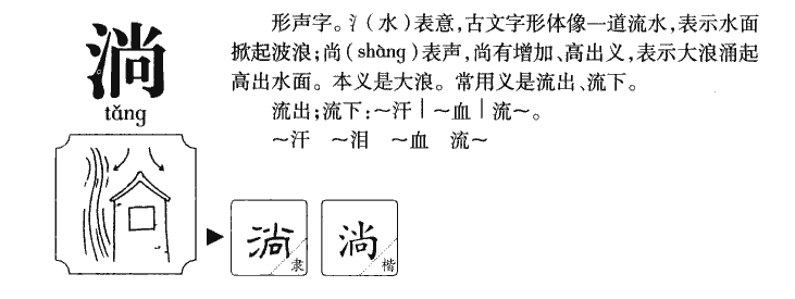 淌字字源字形