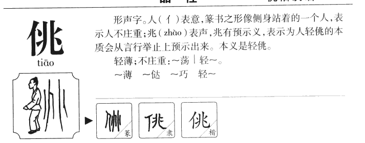 佻字字源字形