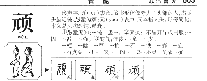 顽字字源字形