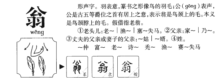 翁字字源字形