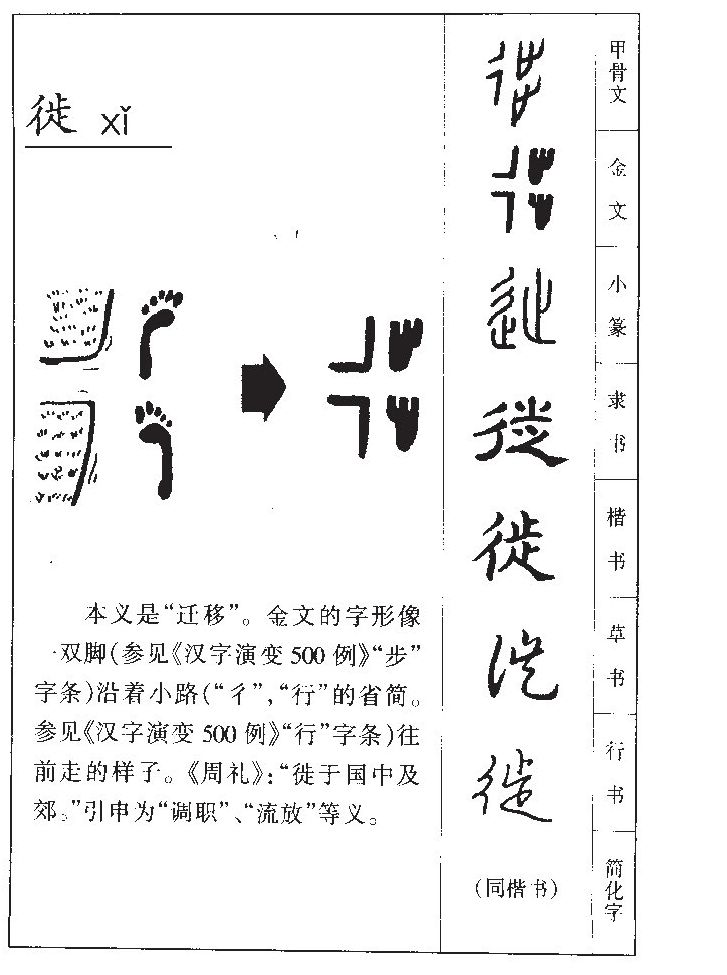 徙字字源字形