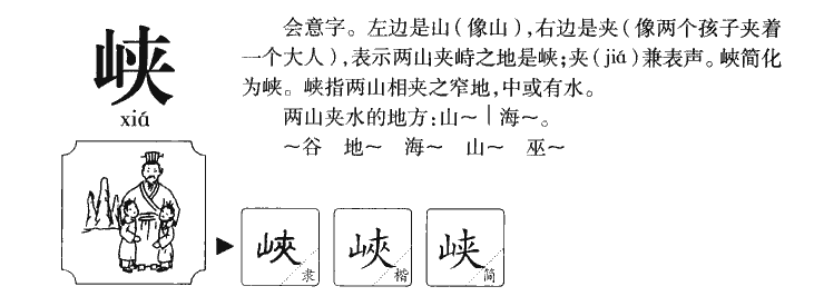 峡字字源字形