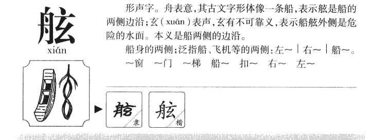 舷字字源字形