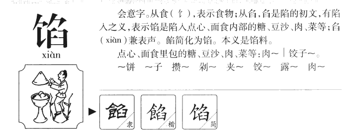 馅字字源字形