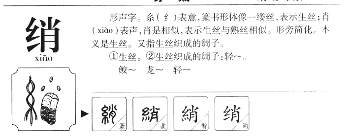 绡字字源字形