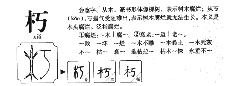 朽字字源字形