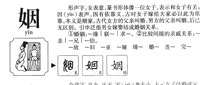 姻字字源字形