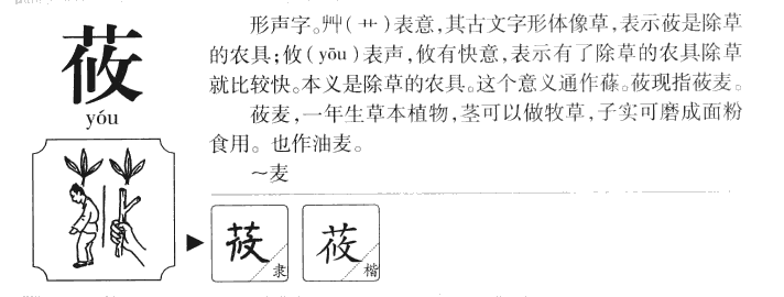 莜字字源字形