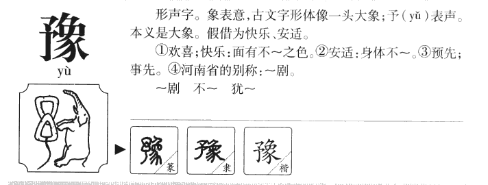 豫字字源字形