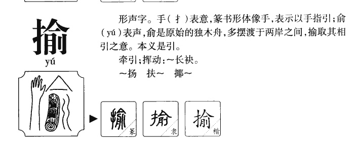 揄字字源字形