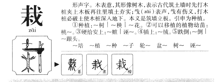 栽字字源字形