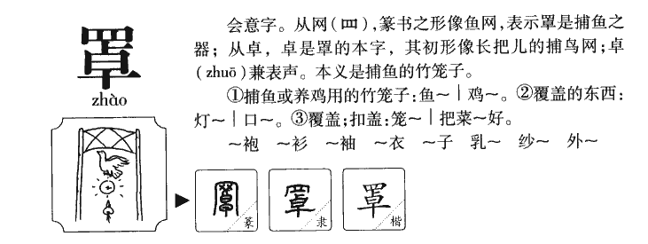 罩字字源字形