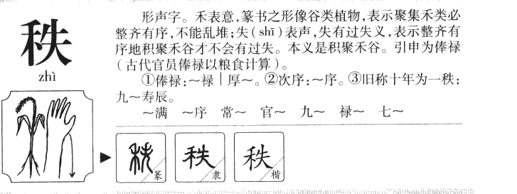 秩字字源字形