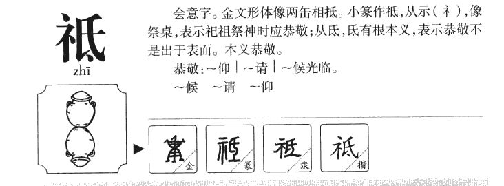 祗字字源字形