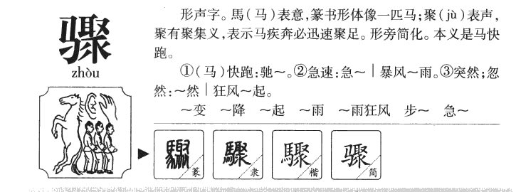 骤字字源字形