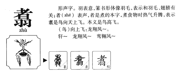 翥字字源字形