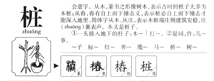 桩字字源字形