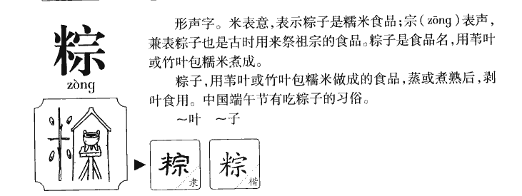 粽字字源字形